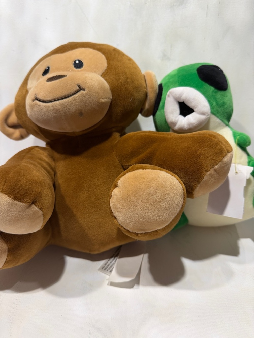 Plush Monkey and Frog Buddy Set - Brown and Green Stuffed Animals